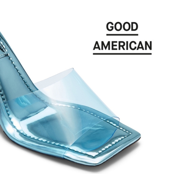 GOOD AMERICAN- CINDER-F*CKING-RELLA SQUARE TOE MULES- BLUE004 - Size 10 - Picture 3 of 7